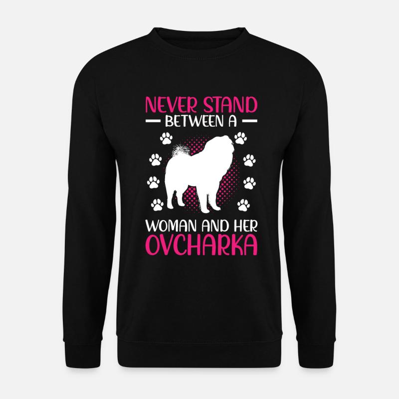 Owtscharka Frau und ihr Kaukasischer Owtscharka - Unisex Pullover - Schwarz