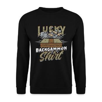 Backgammon chanceux - Sweat-shirt Unisexe - noir - Devant - Alina (178cm) & Michal (187cm)