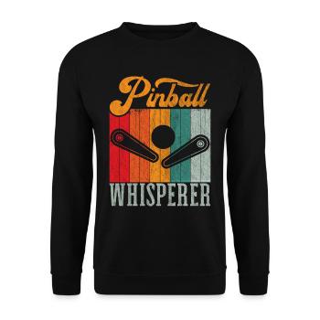 Pinball Whisperer Flipperspieler - Unisex Pullover - Schwarz - Vorne - Alina (178cm) & Michal (187cm)