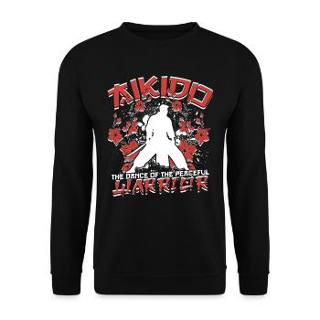 Aikido The Dance Of The Peaceful Warrior Aikidoka - Unisex Sweatshirt - black - Front - Alina (178cm) & Michal (187cm)