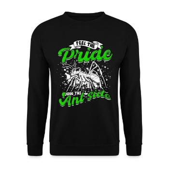 Ameisenzucht Feel The Pride Join The Ant Side - Unisex Pullover - Schwarz - Vorne - Alina (178cm) & Michal (187cm)