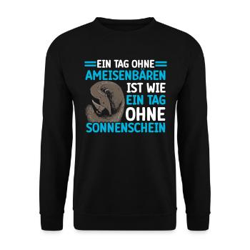Journée sans fourmilier Ours mangeur de fourmis - Sweat-shirt Unisexe - noir - Devant - Alina (178cm) & Michal (187cm)