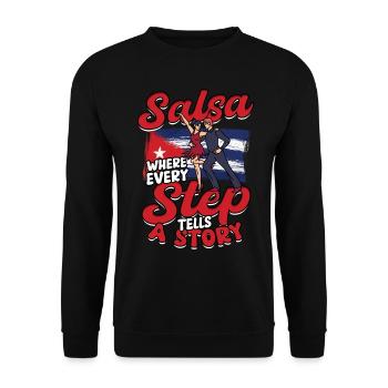 Salsa où chaque pas raconte une histoire - Sweat-shirt Unisexe - noir - Devant - Alina (178cm) & Michal (187cm)
