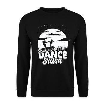 Shut Up & Dance Salsa Salsero Salsera - Unisex Pullover - Schwarz - Vorne - Alina (178cm) & Michal (187cm)