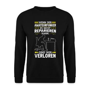 L’opérateur radio amateur peut le réparer Radio amateur - Sweat-shirt Unisexe - noir - Devant - Alina (178cm) & Michal (187cm)