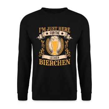Lecker Bierchen Meme - Unisex Pullover - Schwarz - Vorne - Alina (178cm) & Michal (187cm)