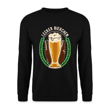 Lecker Bierchen - Unisex Pullover - Schwarz - Vorne - Alina (178cm) & Michal (187cm)