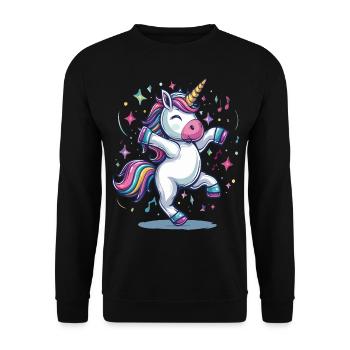 A cartoon unicorn tap dancing - Unisex Sweatshirt - black - Front - Alina (178cm) & Michal (187cm)