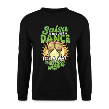 La salsa n’est pas seulement une danse, c’est un mode de vie - Sweat-shirt Unisexe - noir - Devant - Alina (178cm) & Michal (187cm)