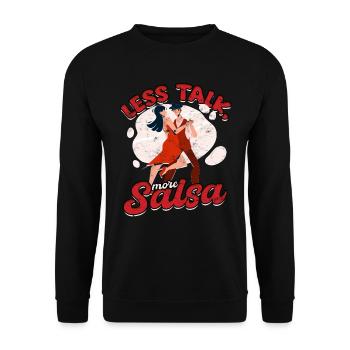 Salsero Salsera Less Talk More Salsa - Unisex Pullover - Schwarz - Vorne - Alina (178cm) & Michal (187cm)