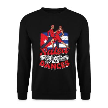 Salsa parce que la vie est trop courte pour les mauvaises danses - Sweat-shirt Unisexe - noir - Devant - Alina (178cm) & Michal (187cm)