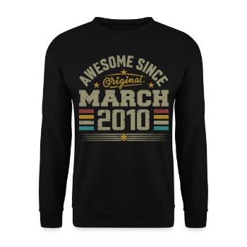 March 2010 Birthday Vintage Gift Idea 2010 - Unisex Sweatshirt - black - Front - Alina (178cm) & Michal (187cm)