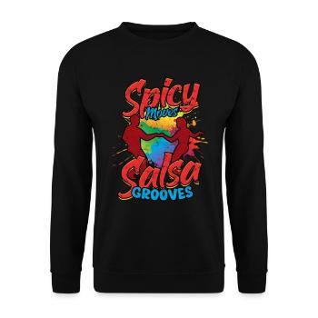 Spicy Moves Salsa Grooves Salsero Salsera - Unisex Pullover - Schwarz - Vorne - Alina (178cm) & Michal (187cm)