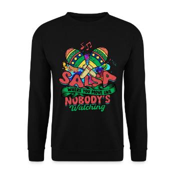 Salsa où vous bougez comme si personne ne vous regardait - Sweat-shirt Unisexe - noir - Devant - Alina (178cm) & Michal (187cm)