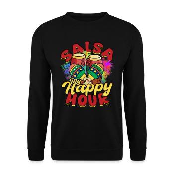 Salsa My Happy Hour Salsero Salsera - Unisex Pullover - Schwarz - Vorne - Alina (178cm) & Michal (187cm)