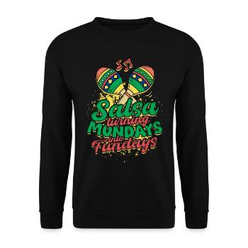 La salsa transforme les lundis en vendredis - Sweat-shirt Unisexe - noir - Devant - Alina (178cm) & Michal (187cm)