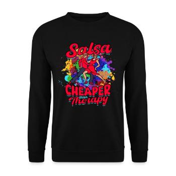 Salsa Cheaper Than Therapy Salsero Salsera - Unisex Pullover - Schwarz - Vorne - Alina (178cm) & Michal (187cm)