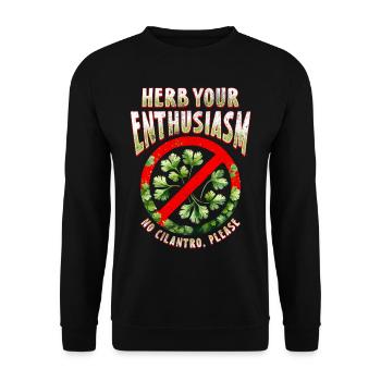 Anti Koriander Korianderhasser - Unisex Pullover - Schwarz - Vorne - Alina (178cm) & Michal (187cm)