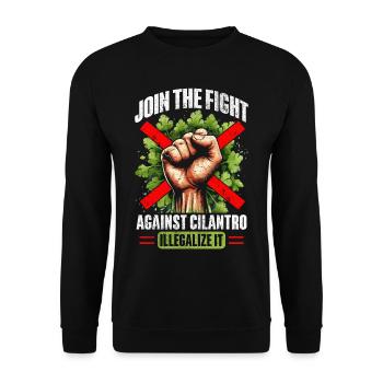 Rejoignez la lutte contre la coriandre illégale - Sweat-shirt Unisexe - noir - Devant - Alina (178cm) & Michal (187cm)