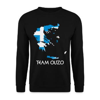 Équipe Ouzo Funny Grèce Cadeaux - Sweat-shirt Unisexe - noir - Devant - Alina (178cm) & Michal (187cm)