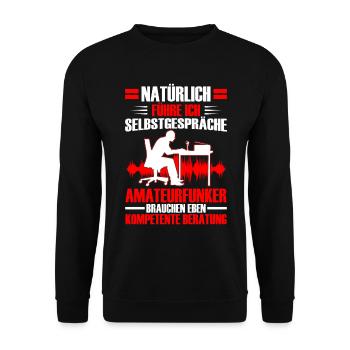 Un radioamateur fait des soliloques Radioamateur - Sweat-shirt Unisexe - noir - Devant - Alina (178cm) & Michal (187cm)