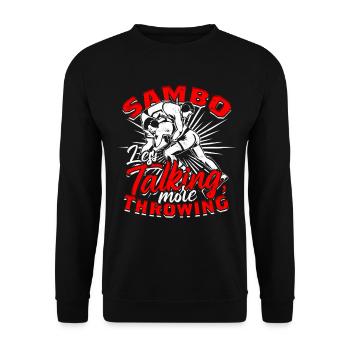 Sambo Less Talking More Throwing - Unisex Pullover - Schwarz - Vorne - Alina (178cm) & Michal (187cm)