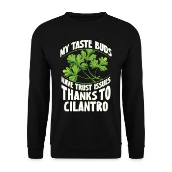 Coriander Hater Anti Coriander - Unisex Sweatshirt - black - Front - Alina (178cm) & Michal (187cm)