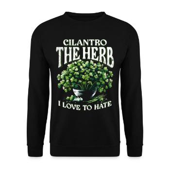 Korianderhasser Cilantro The Herb I Love To Hate - Unisex Sweatshirt - black - Front - Alina (178cm) & Michal (187cm)