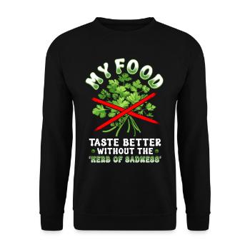 Coriander Coriander Hater - Unisex Sweatshirt - black - Front - Alina (178cm) & Michal (187cm)