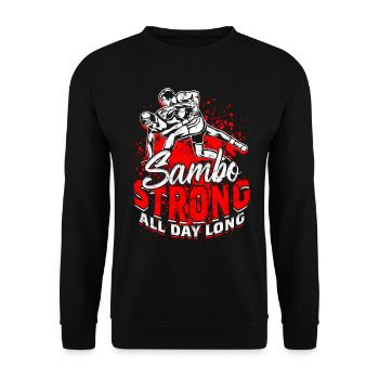 Sambo Strong All Day Long - Unisex Sweatshirt - black - Front - Alina (178cm) & Michal (187cm)