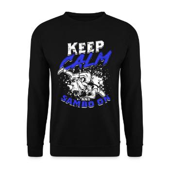Keep Calm And Sambo On - Unisex Sweatshirt - black - Front - Alina (178cm) & Michal (187cm)