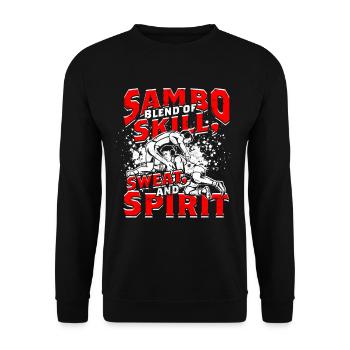 Sambo Blend Of Skill Sweat And Spirit - Unisex Sweatshirt - black - Front - Alina (178cm) & Michal (187cm)