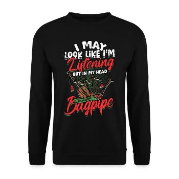 Bagpipers In My Head I'm Playing Bagpipe - Unisex Sweatshirt - black - Front - Alina (178cm) & Michal (187cm)