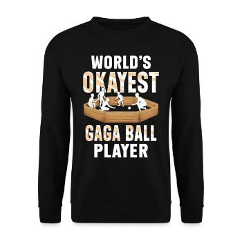 Gagaball World's Okayest Gaga Ball Player - Unisex Sweatshirt - black - Front - Alina (178cm) & Michal (187cm)