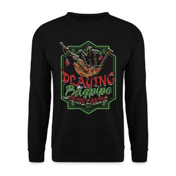 Bagpipes Bagpiper Bagpipe - Unisex Sweatshirt - black - Front - Alina (178cm) & Michal (187cm)