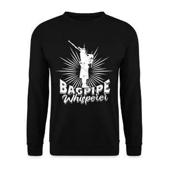 Dudelsack Sackpfeife Bagpipe Whisperer - Unisex Sweatshirt - black - Front - Alina (178cm) & Michal (187cm)