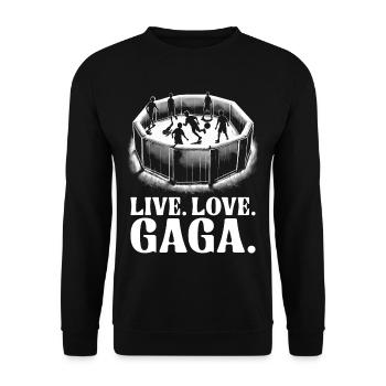 Gagaball Gaga Ball Dodgeball Live Love Gaga - Sweat-shirt Unisexe - noir - Devant - Alina (178cm) & Michal (187cm)