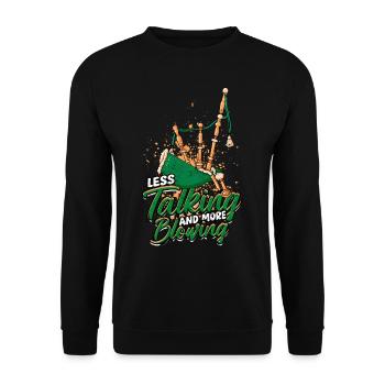 Bagpipes Bagpiper Bagpipe - Unisex Sweatshirt - black - Front - Alina (178cm) & Michal (187cm)