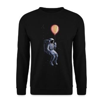 Astronaute Espace Spaceman Ballon - Sweat-shirt Unisexe - noir - Devant - Alina (178cm) & Michal (187cm)