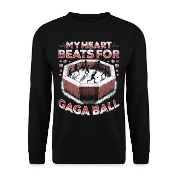 Gagaball Mon Cœur Bat Pour Gaga Ball - Sweat-shirt Unisexe - noir - Devant - Alina (178cm) & Michal (187cm)