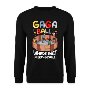 Gagaball Gaga Ball Where Grit Meets Giggle - Unisex Pullover - Schwarz - Vorne - Alina (178cm) & Michal (187cm)