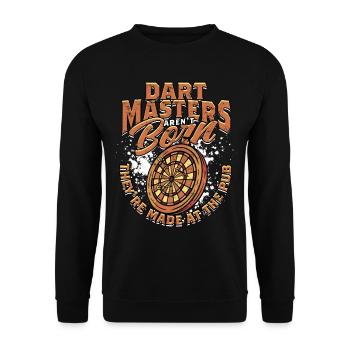 Dart Dartspieler Darter - Unisex Pullover - Schwarz - Vorne - Alina (178cm) & Michal (187cm)