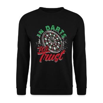 Dart Dartspieler Darter - Unisex Pullover - Schwarz - Vorne - Alina (178cm) & Michal (187cm)