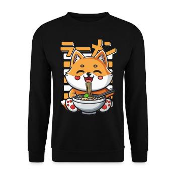 Chien Aime Ramen Bol Kawaii Anime - Sweat-shirt Unisexe - noir - Devant - Alina (178cm) & Michal (187cm)