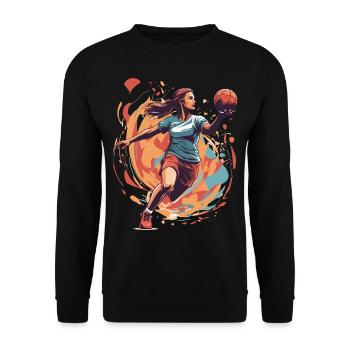 Handball player Streetwear & Iconic Style - Unisex Sweatshirt - black - Front - Alina (178cm) & Michal (187cm)