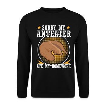 Anteater has eaten homework - Unisex Sweatshirt - black - Front - Alina (178cm) & Michal (187cm)