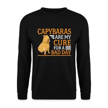 Capybara me guérit Amérique du Sud Capybara - Sweat-shirt Unisexe - noir - Devant - Alina (178cm) & Michal (187cm)