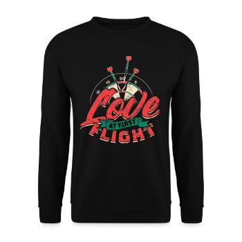Dart Dartspieler Darter - Unisex Pullover - Schwarz - Vorne - Alina (178cm) & Michal (187cm)
