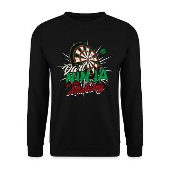 Dart Dartspieler Darter - Unisex Pullover - Schwarz - Vorne - Alina (178cm) & Michal (187cm)