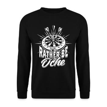 Dart Dartspieler Darter - Unisex Pullover - Schwarz - Vorne - Alina (178cm) & Michal (187cm)